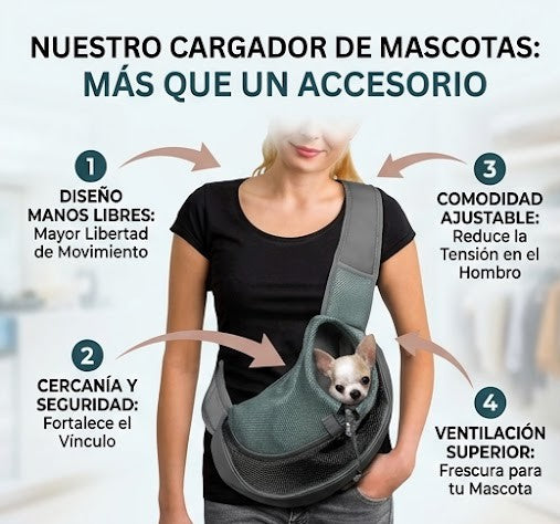 CARGADOR MASCOTAS TALLA S GRIS
